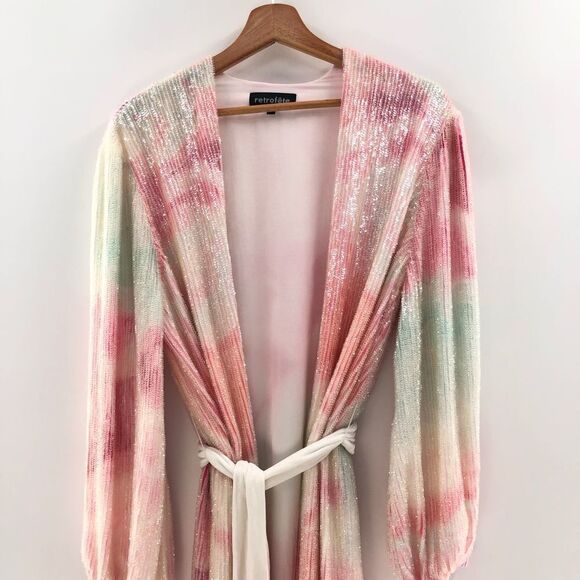 Retrofete Gabrielle Robe Dress in Marble Pink Small - Picture 6 of 13